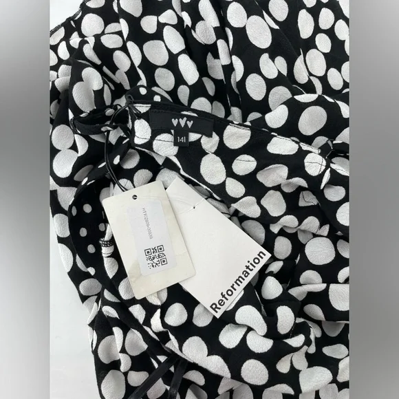 Reformation Black and White Polka Dot Maxi Dress - Picture 6 of 8